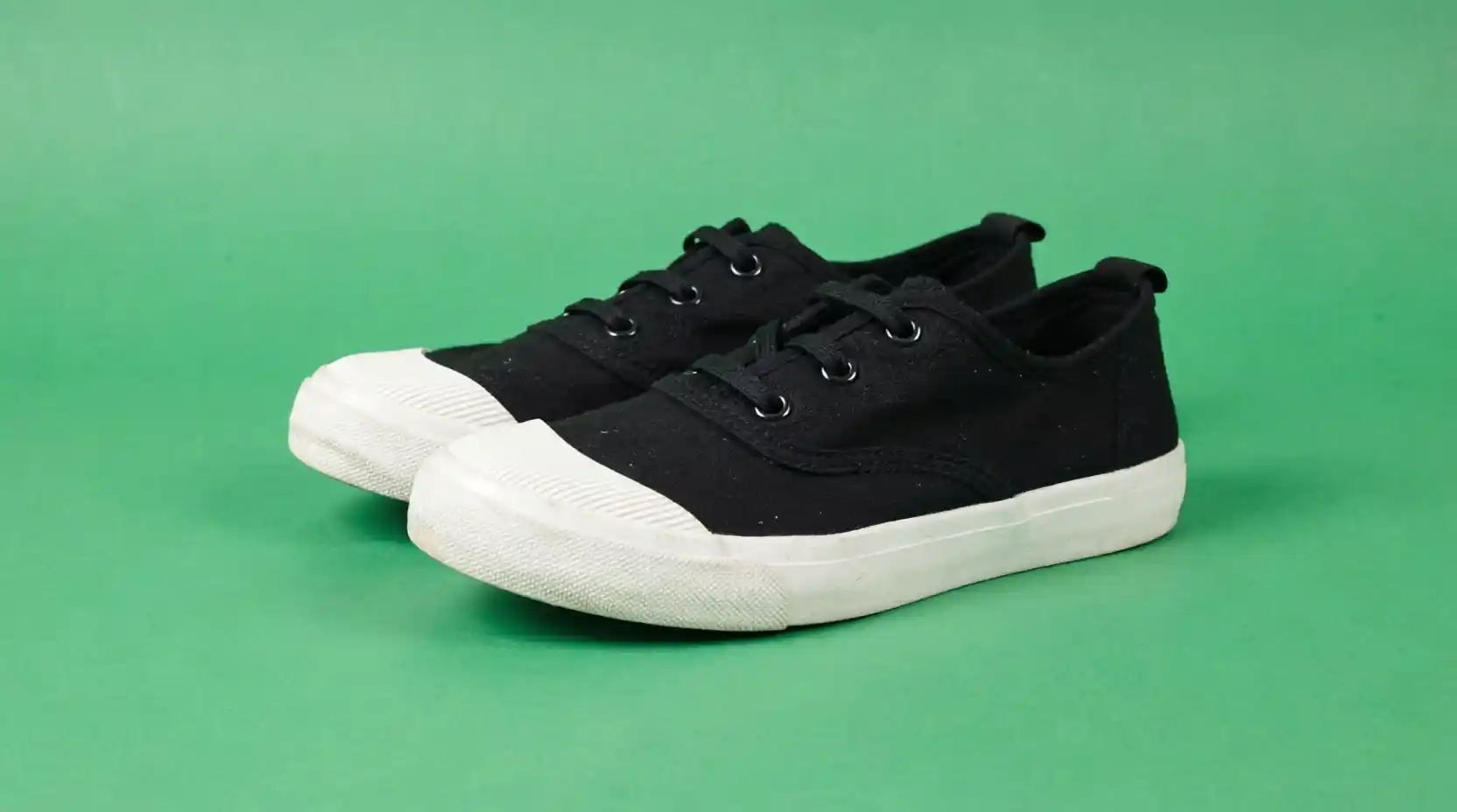 Black Canvas Low-Top Sneakers