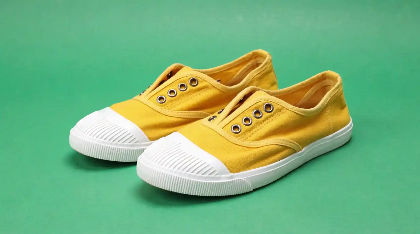 Yellow Canvas Slip-On Sneakers